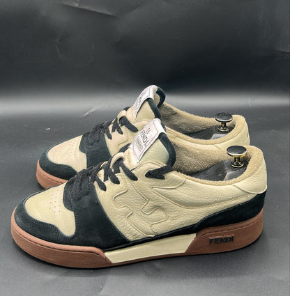 Fendi Premium Leather & Suede Casual Lace-Up Sneakers