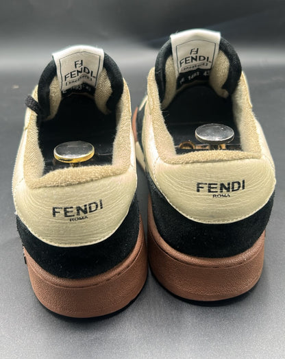 Fendi Premium Leather & Suede Casual Lace-Up Sneakers