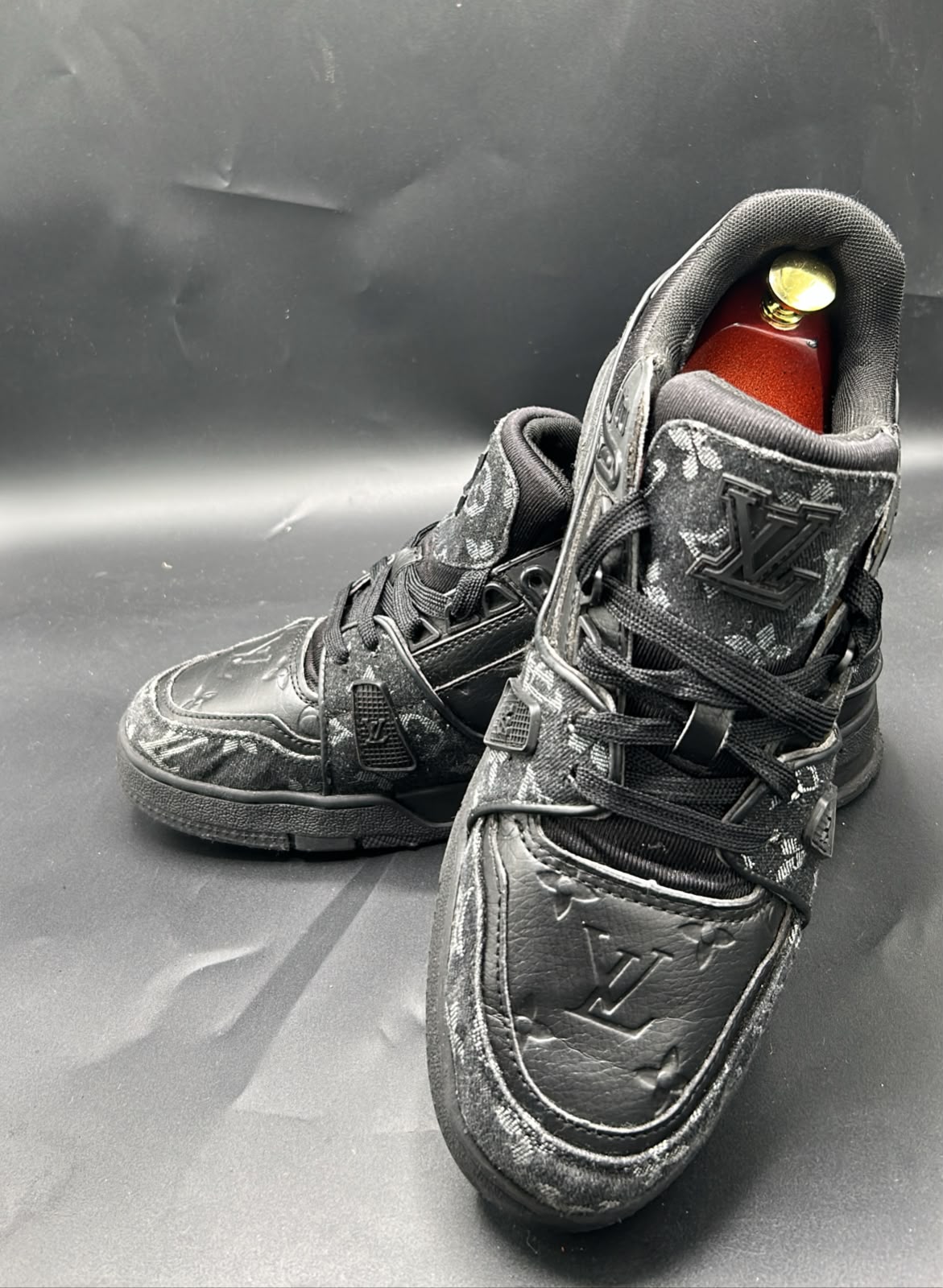 Louis Vuitton Black Monogram Low-Top Sneakers