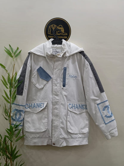 Chanel Vintage Embroidered Big Logo Hooded Jacket