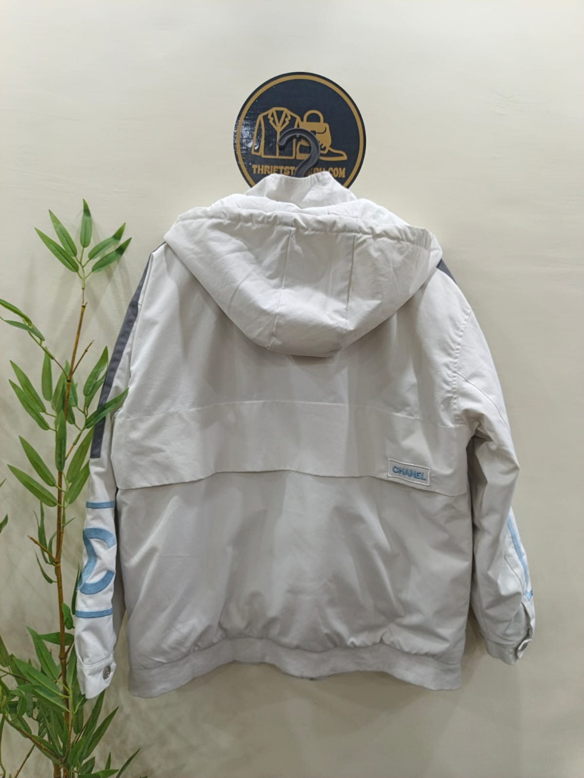 Chanel Vintage Embroidered Big Logo Hooded Jacket