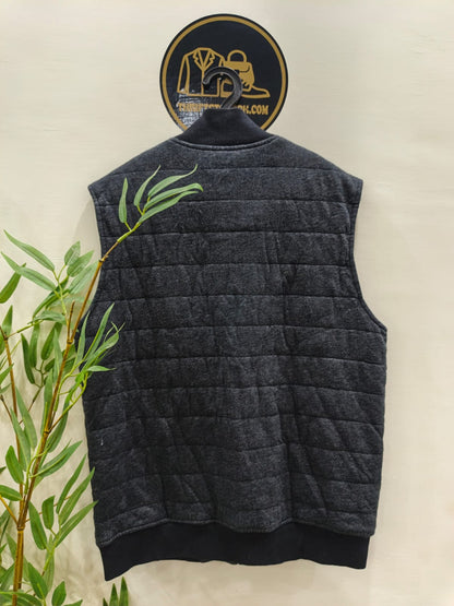 Michael Kors Men's Quilted Zip-Up Vest Charcoal Grey
