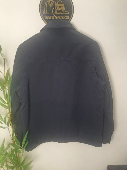 Versace Navy Button-Up Utility Overshirt Jacket – Men’s
