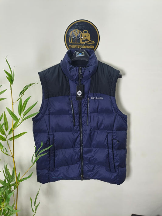Columbia down puffer vest (navy and black)