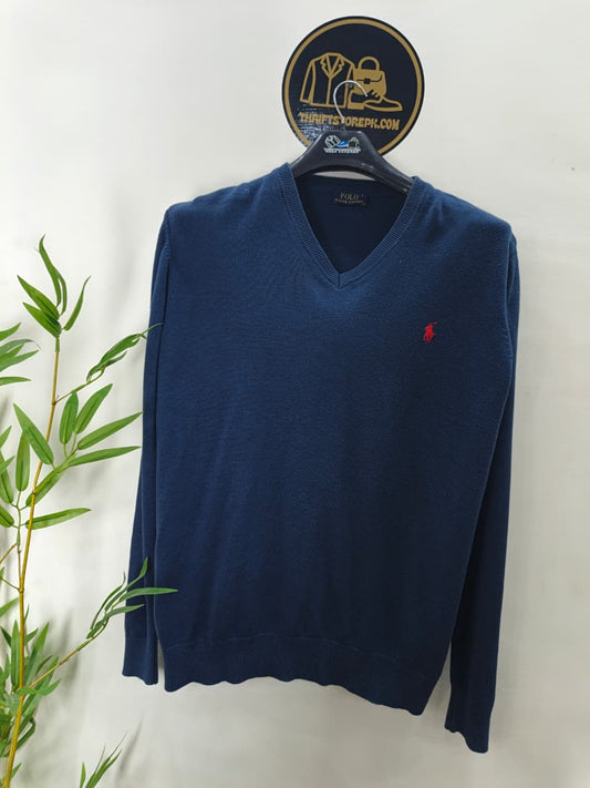 Polo Ralph Lauren navy blue v-neck knit sweater