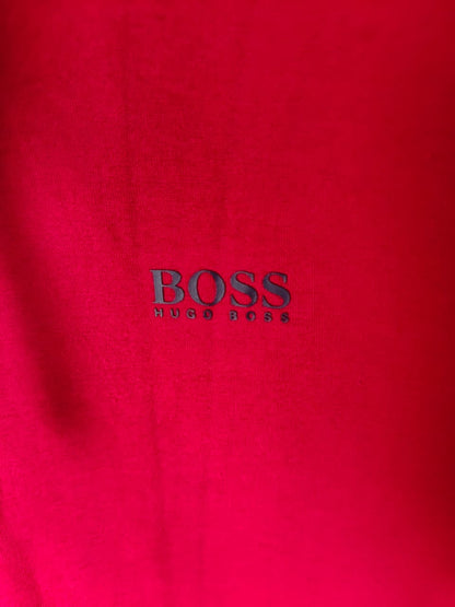 BOSS red and navy color-blocked full-zip hoodie
