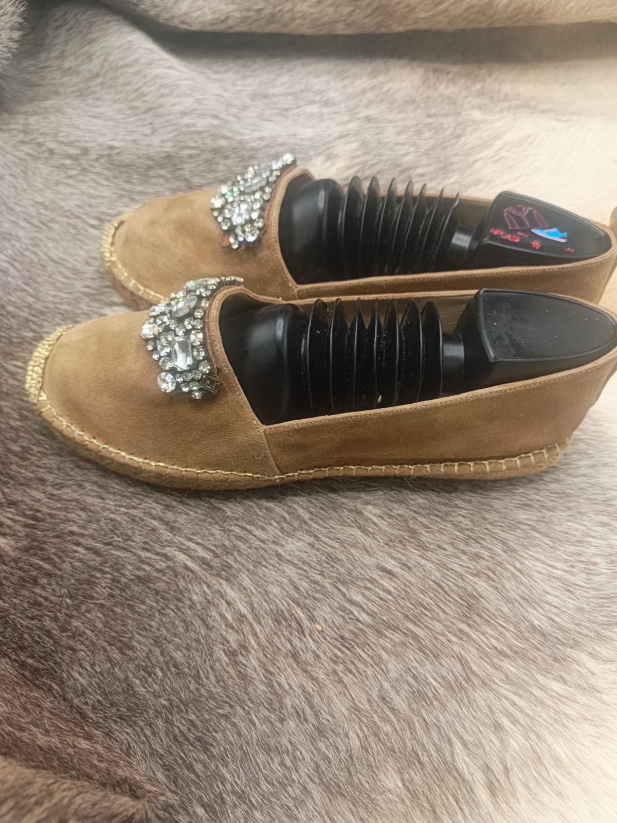 Jimmy Choo Crystal-Embellished Suede Espadrille Loafers