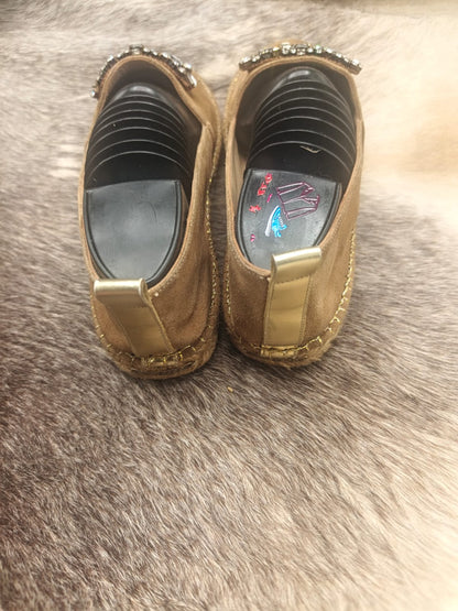 Jimmy Choo Crystal-Embellished Suede Espadrille Loafers