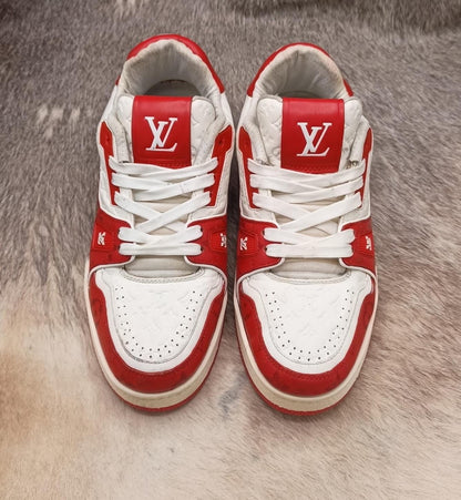 Louis Vuitton Trainer White Red Monogram sneakers