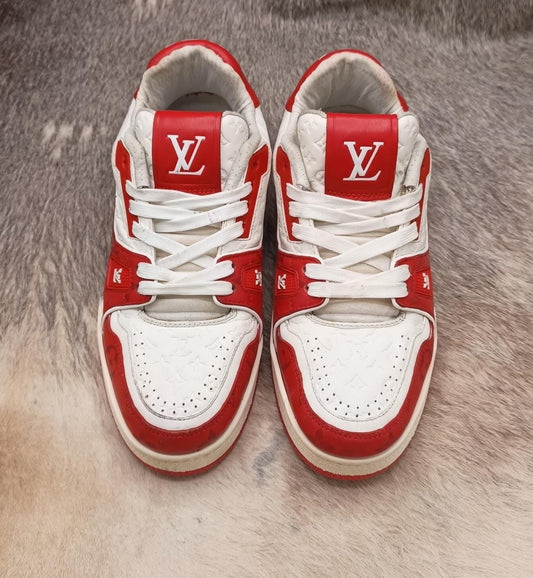 Louis Vuitton Trainer White Red Monogram sneakers