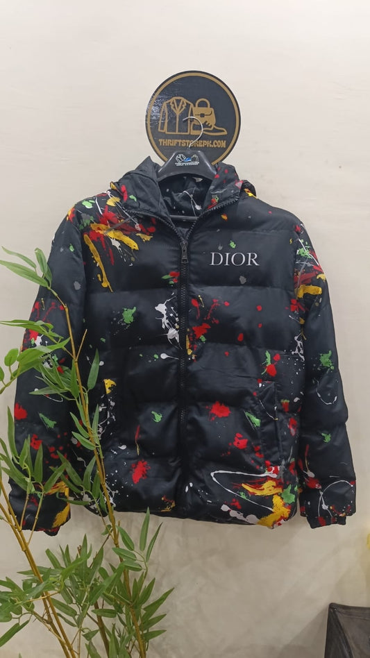 Dior Multicolored Paint Splatter Puffer Jacket