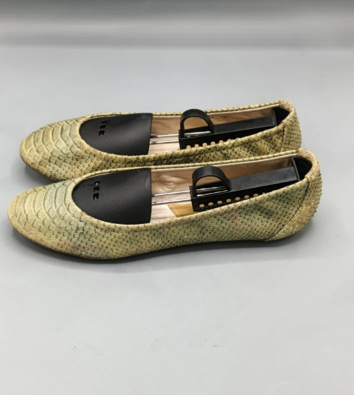 Dior Textured Ballet Flats with Black Toe Cap