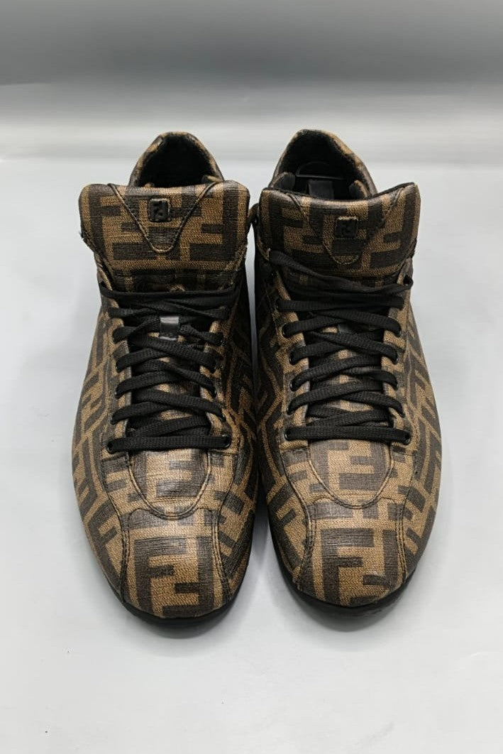 Fendi Zucca Canvas & Leather Low-Top Sneakers