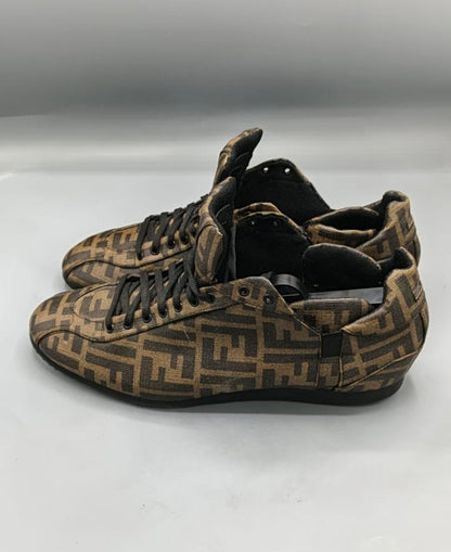 Fendi Zucca Canvas & Leather Low-Top Sneakers