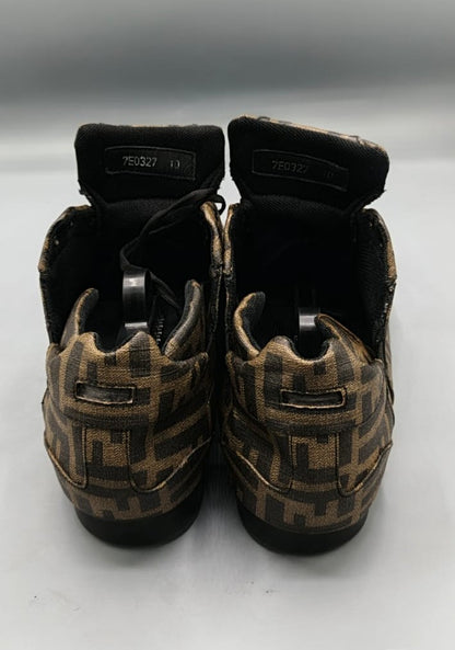 Fendi Zucca Canvas & Leather Low-Top Sneakers