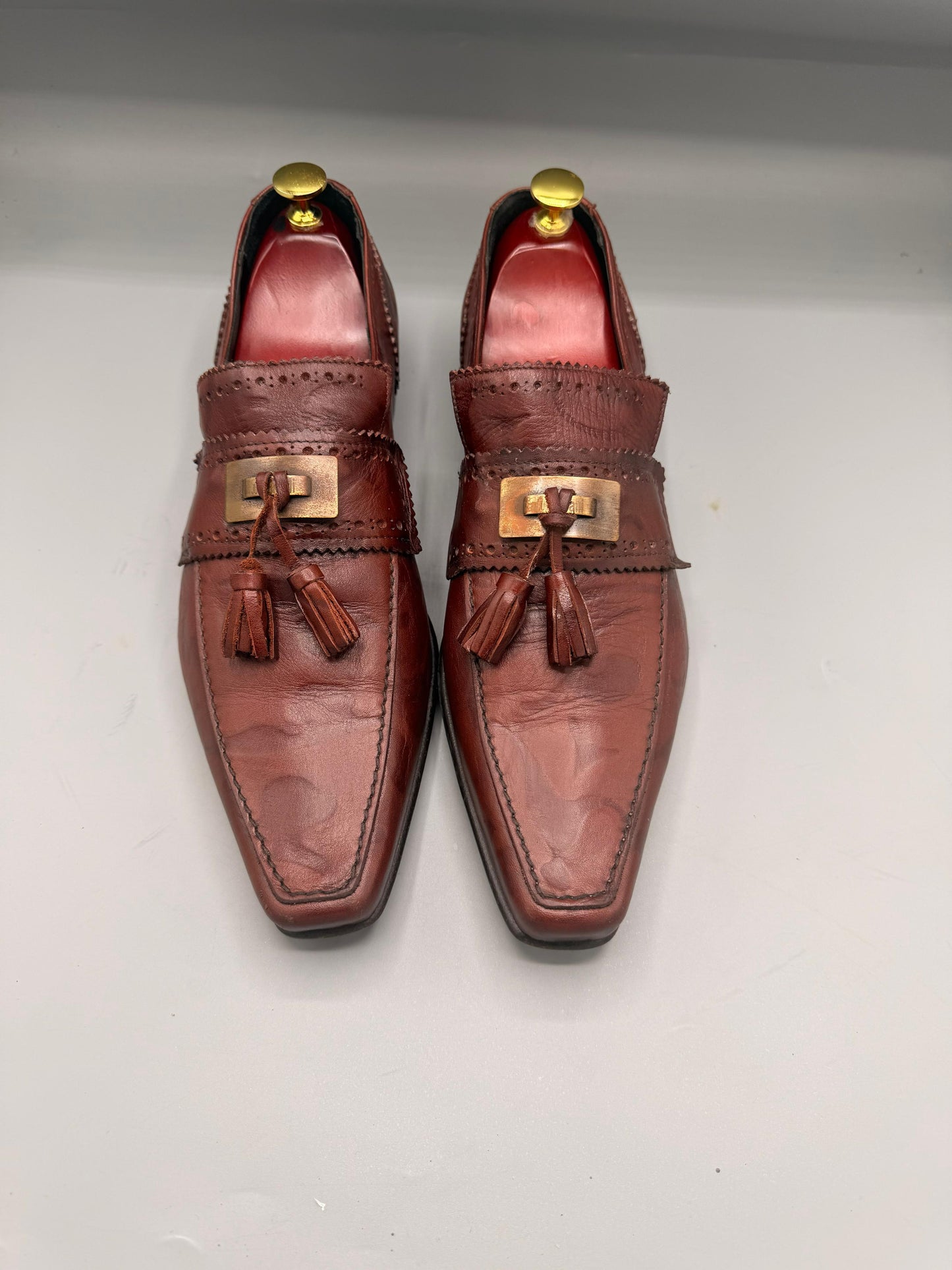 Just Cavalli Men’s Brown Leather Tassel Loafers
